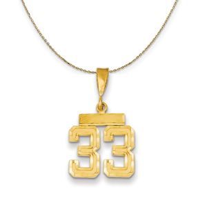 14k Yellow Gold, Varsity, Sm D/C Necklace Number 33 - 22 Inch